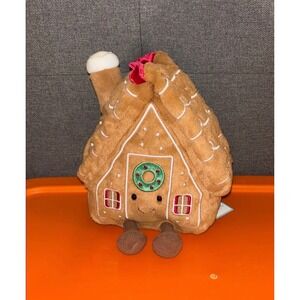 Jellycat Amuseable Gingerbread House Plush Christmas Holiday Stuffed Toy NWT